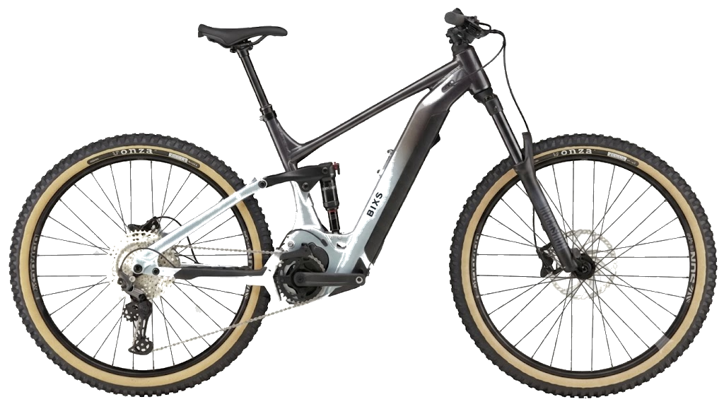 E-Mountainbike mit Vollfederung in Anthrazit